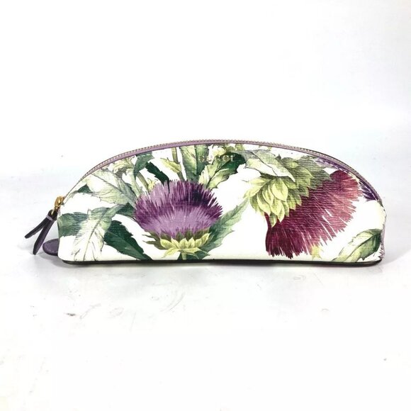 GUCCI 662130 Tian Flora Print Pencil case pouch purple/Multicolore Unused - Picture 1 of 13